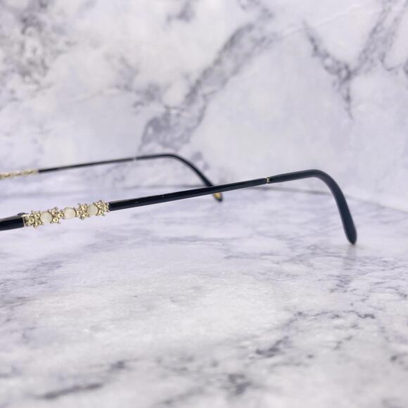 Tiffany & Co. Authentic Eyeglasses Half Rim Black Pearl 51 [] 17 135 Italy - Picture 8 of 9